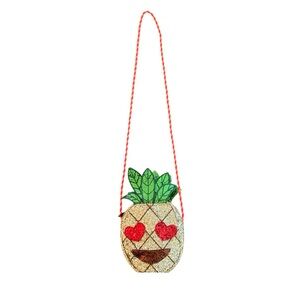 Crewcurs Girls Glittery Pineapple Emoji Bag